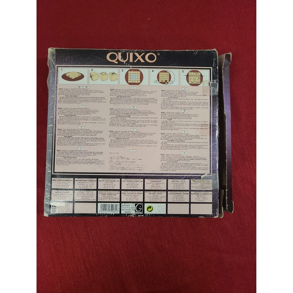 Vintage Quixo Wooden Board Game COMPLETE Gigamic 1995 Strategy Brown